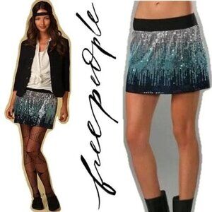 Free People Y2k Ombre Sequin Mini Skirt - Large
